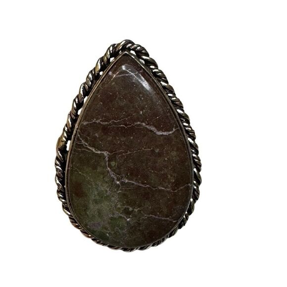 Handmade Sterling Silver Plated Teardrop Gemstone Ring - Picture 2 of 5